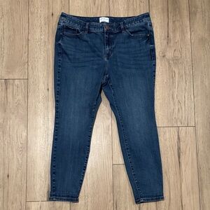 Lane Bryant Womens Mid Rise Skinny Jeans Size 16S Stretch Dark Wash Denim